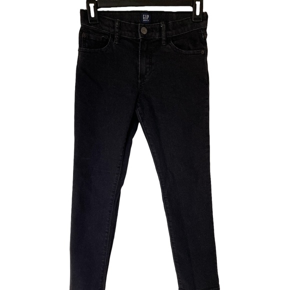 Gap Black Denim Jeans with Adjustable Waist Slim Fit Boys Size 10 Regular - Picture 1 of 8